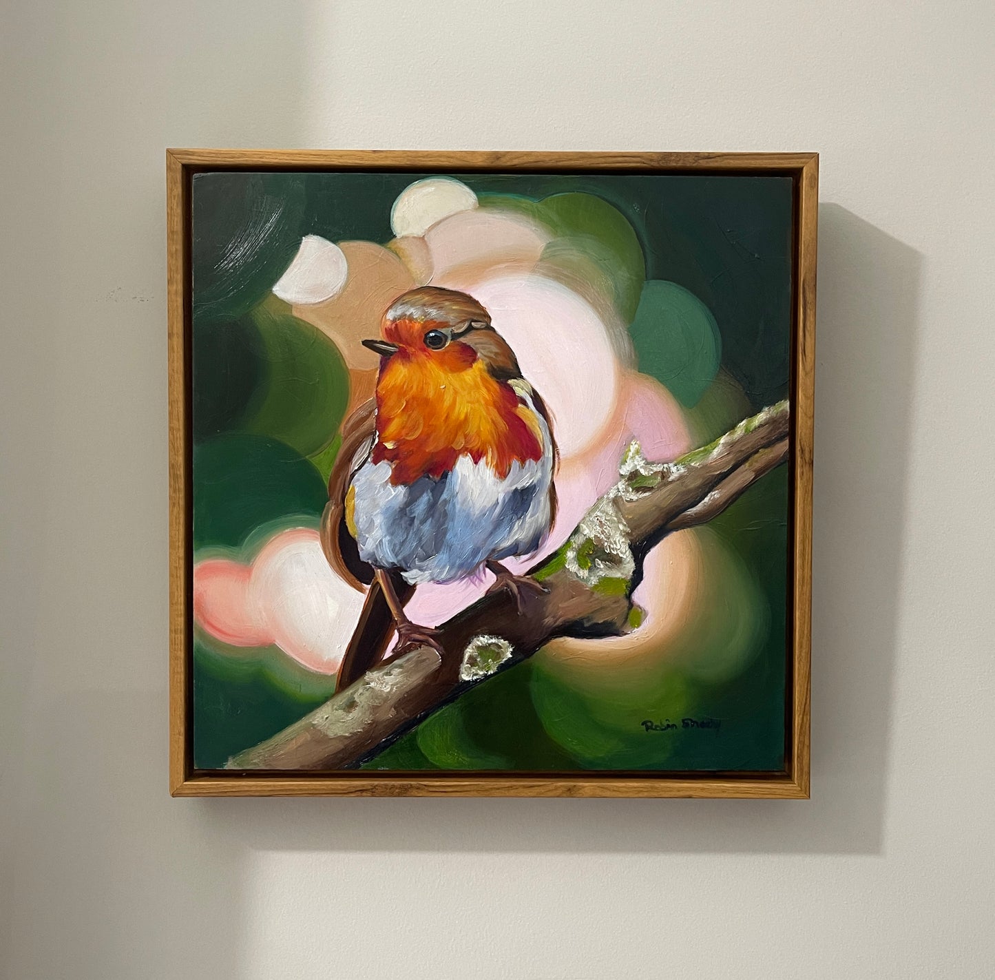 "Robin" oil on cradled board