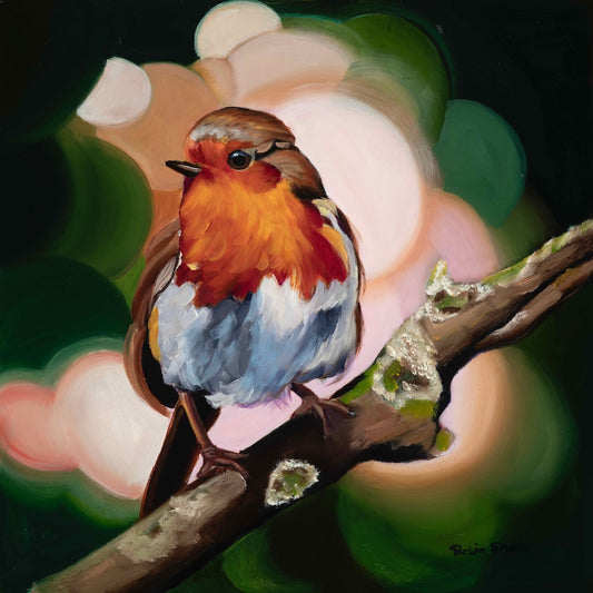"Robin" oil on cradled board