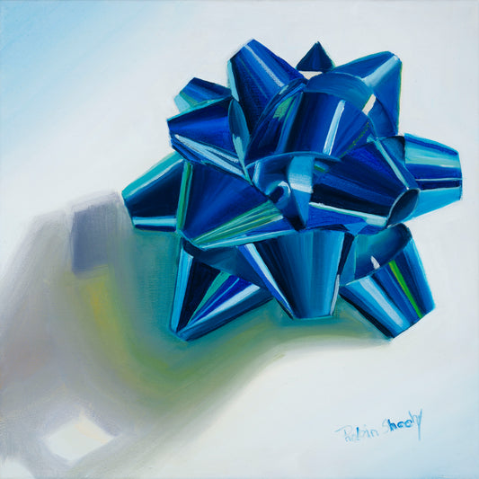Original oil on canvas, Blue Bow study