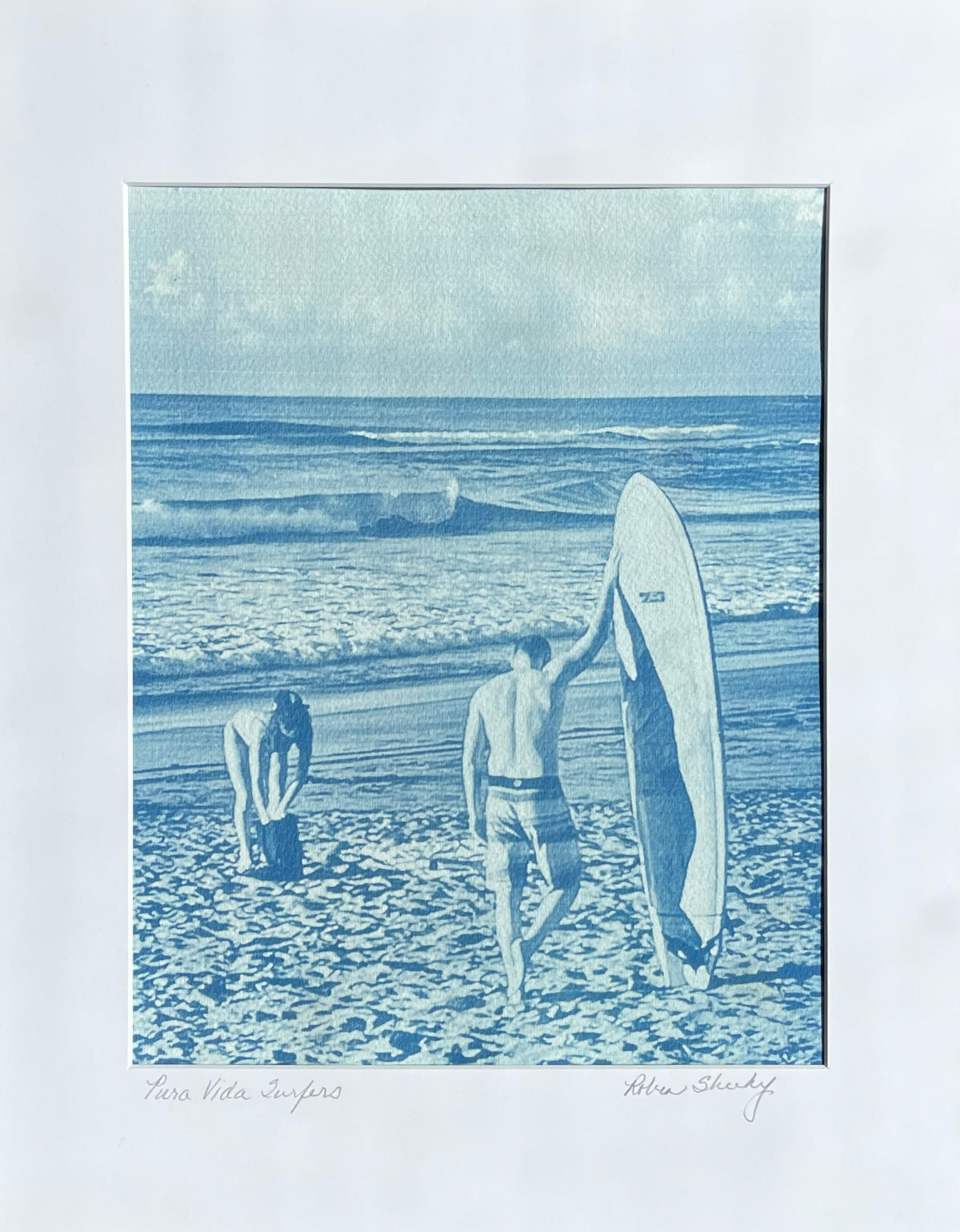 Pura VIda Surfer - Cyanotype Print